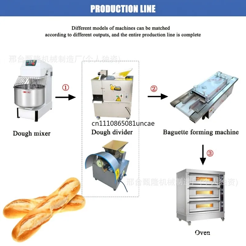 For Commercial Automatic Baguette Molding Machine Quantitative Dough Rolling Stick Shaping Machine Adjustable Thickness
