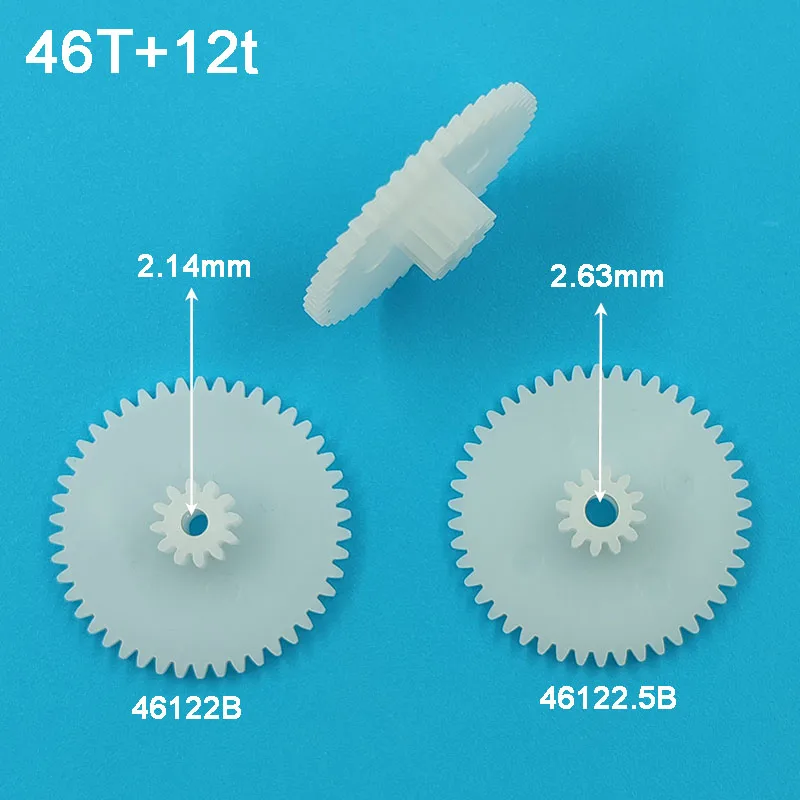

46122B 46122.5B 0.5M Motor Gear OD=24mm 46 Teeth + 12 Teeth 2mm/ 2.5MM Hole Double Plastic Gears 46+12t 10PCS/LOT