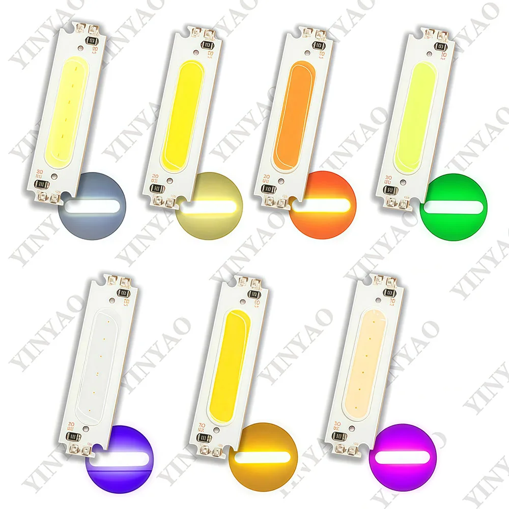 1-5 Pcs DC 12V 2W Bar COB Light Chip 60x15MM LED COB Strip Light Floodlight Beads White/Red/Green/Blue/Pink/Purple COB Chips