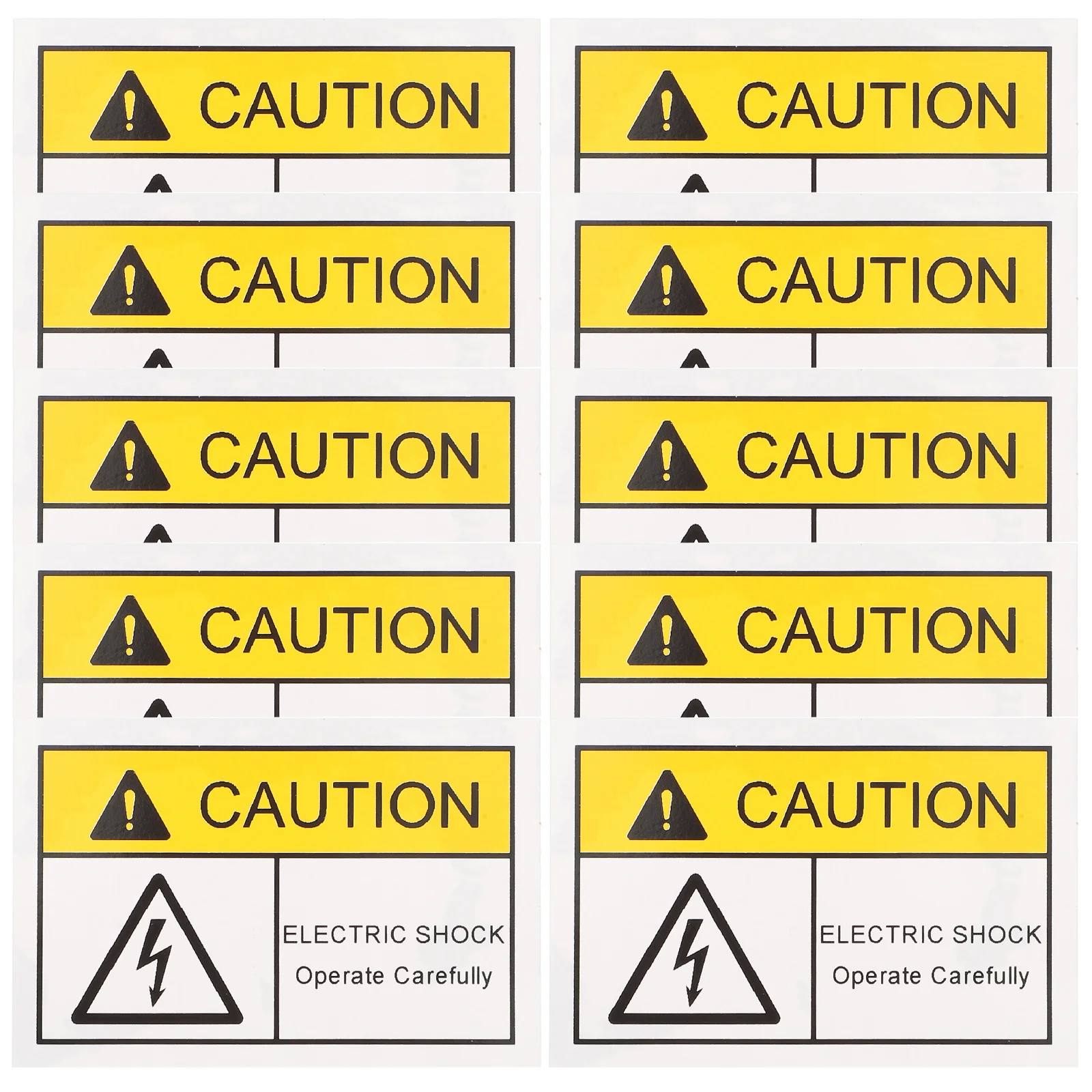 10Pcs Electrical Shock Warning Stickers Vinyl Adhesive Labels Easy Peel Strong Adhesion for Electric Panel Door Equipment