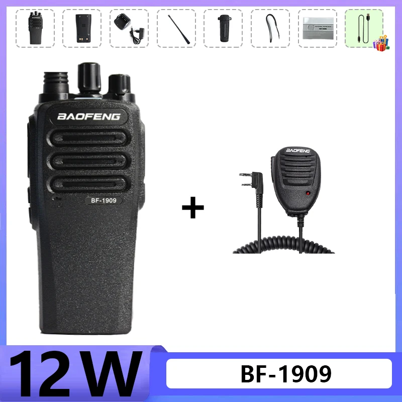 BaoFeng BF-1909 Walkie Talkie 12W High Power Professionele doordringende radio Ondersteunt Type C Opladen Lange afstand Krachtig Draagbaar
