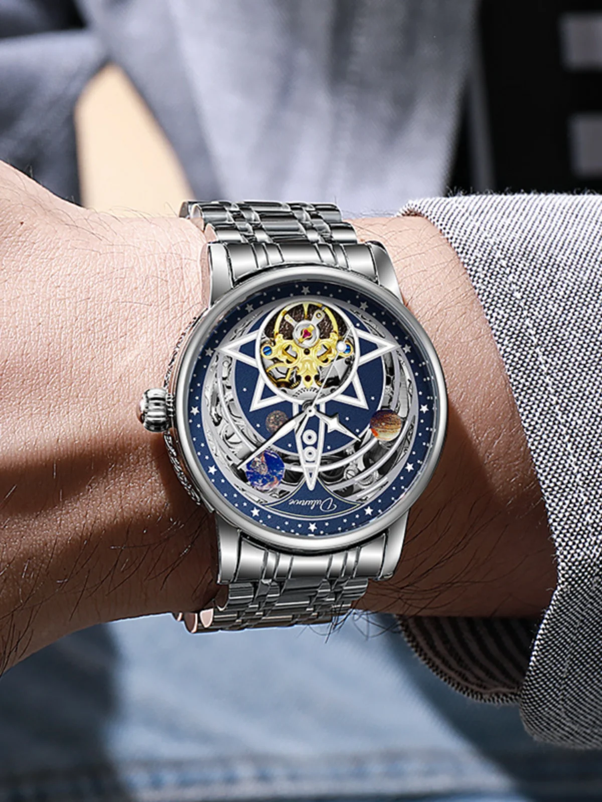 

Durenwei Men's Automatic Mechanical Watch, 2025 New Style, Skeletonized Fashion, Watch Accessories, Luxury Men's Wristwatch