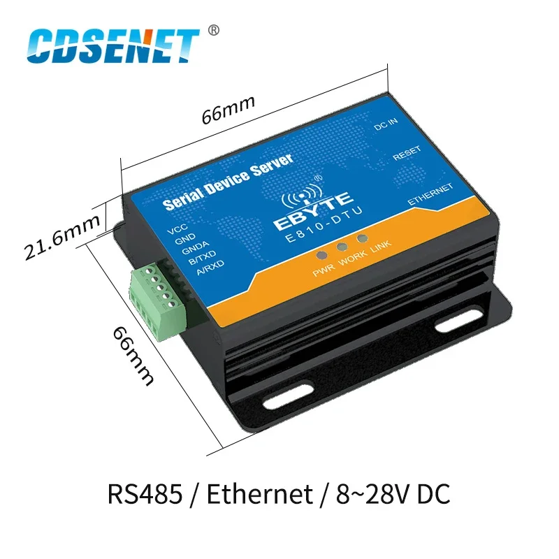 Industrial Serial Server Modbus Converter Modem Equipped RS485 To Ethernet RJ45 CDSENET E810-DTU(RS485) Modbus RTU TCP UDP