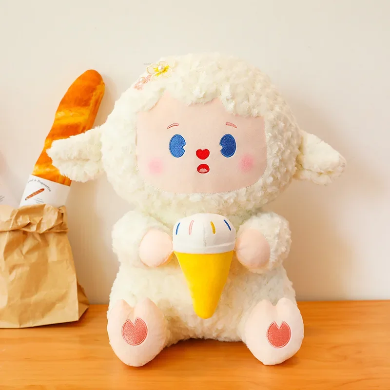 New Style Cute Cartoon Ice Cream Lamb Soft Plush Stuffed Doll Toys Hobbies Exquisite Kawaii Home Decoration Gifts for Friend