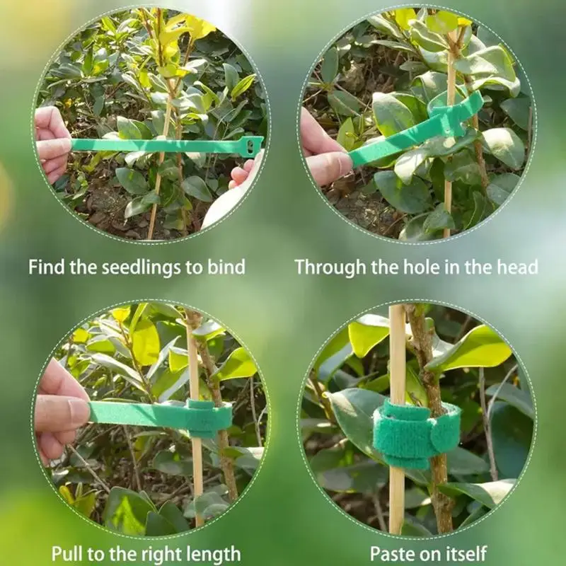 New 50/100/200pcs Reusable Adjustable Non-Slip Nylon Plant Ties With Hook Loop Fasteners Ideal For Gardening Applications