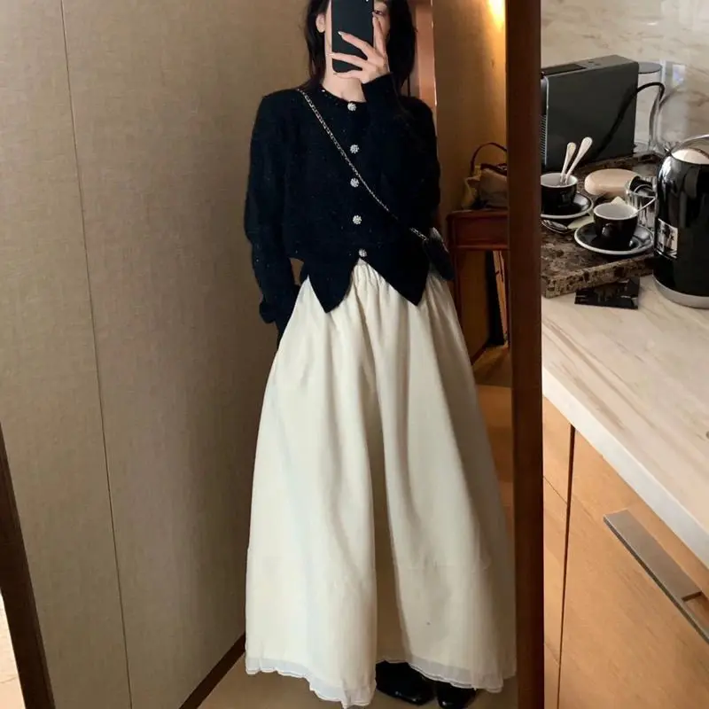 

2025 Half Length Skirt Autumn and Winter Women's Versatile A-line Half Length Skirt Splicing Mid Length Skirt for Children