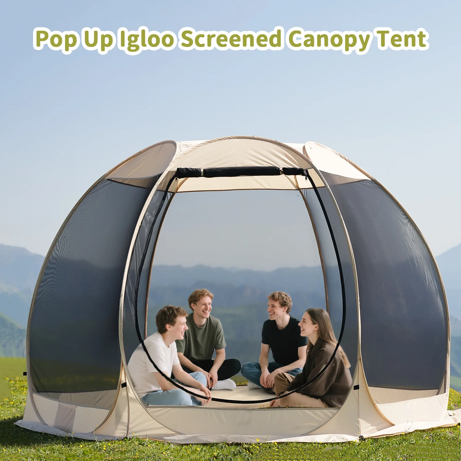 Foldable Mesh Tent, Courtyard Tent, Outdoor Camping, Travel, Quick-release Portable Sunshade and Sun Protection, Leisure