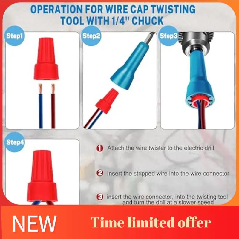 

ABHU 5 Wire Twisting Tool For Drill 3/5 Way Wire Stripping Tool Wire Twister Tool Wire Stripper And Twister Connector Driver