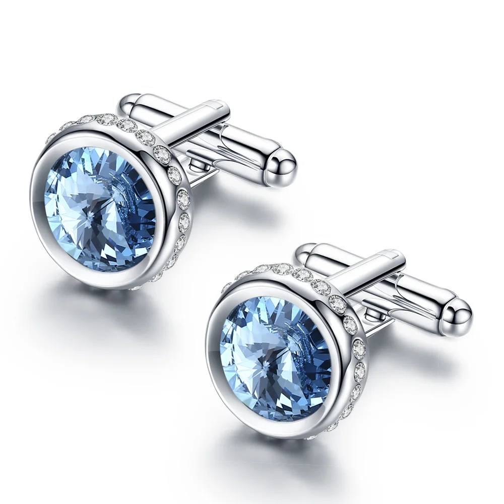 PINANNIE Herren-Manschettenknöpfe mit Kristallen für Hochzeit, elegante Business-Hemdaccessoires, Geschenk für Bräutigam, Ihn, Vatertag