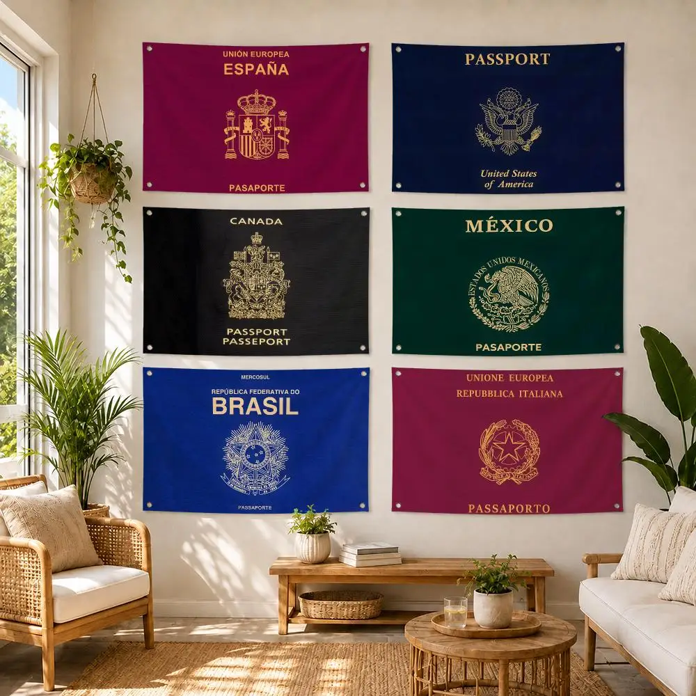 Mexico USA Canada National Passport Flag Soft skin-friendly Durable Tapestry Outdoor party Home living room bedroom Decoration