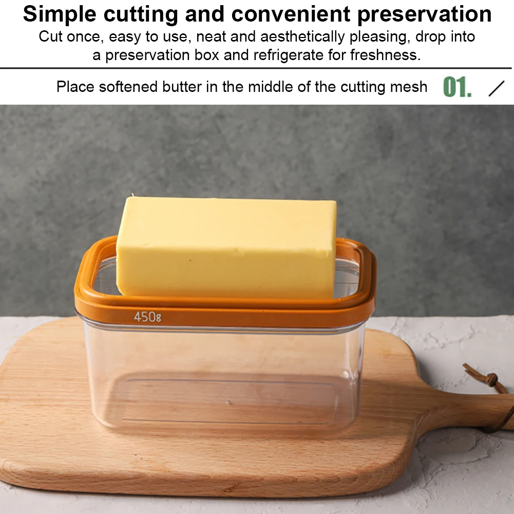 

Plastic Butter Dish Rectangular Butter With Cutter Butter Keeper Storage Box Small Butter Container Baking Tools Double Layer
