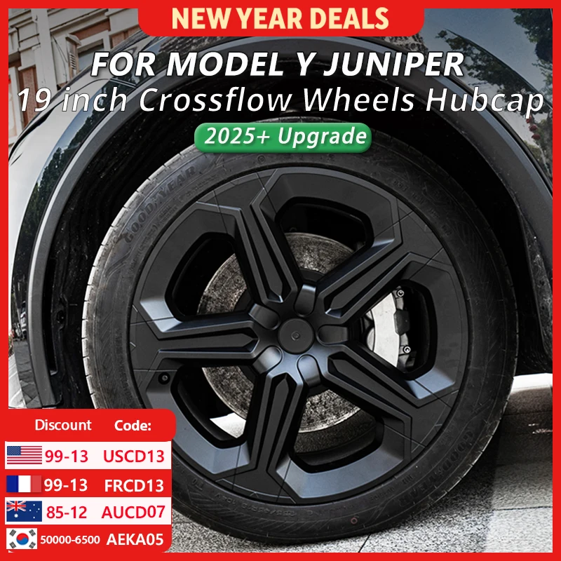 

4PCS 2025 Hubcap for Tesla Model Y Juniper Wheel Cover 19 inch Performance Crossflow Wheel cap tools Replacement Car Accessories