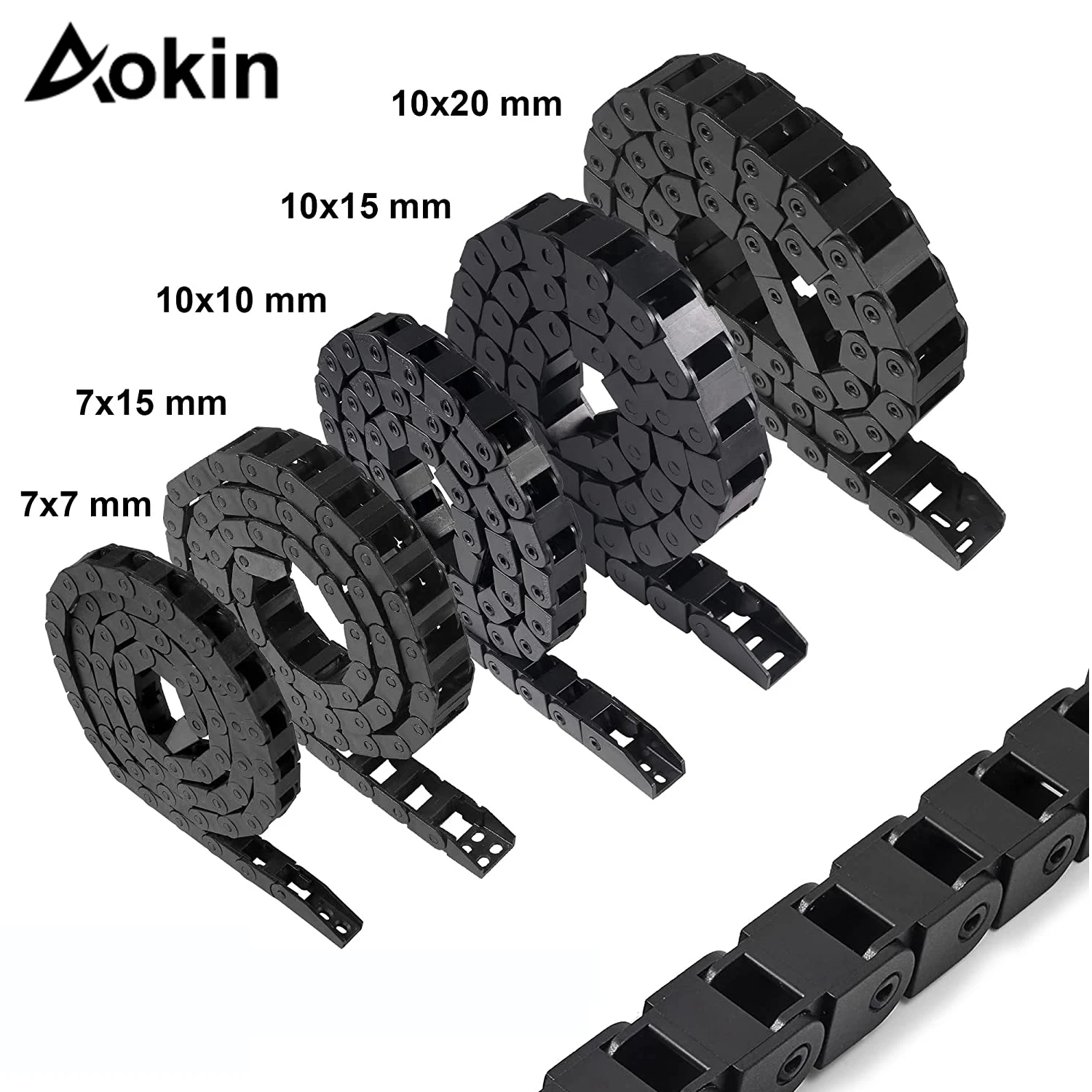 Cable Chains 7x15 10x20 10x30 10x10mm Bridge Type Non-Opening Plastic Towline Transmission Drag Chain for Machine