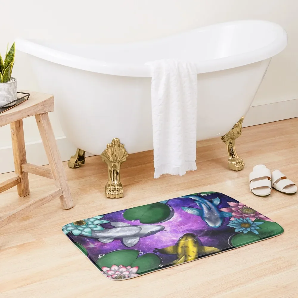 

Koi pond Bath Mat Bathroom Carpets Modern Bathroom Accessories Carpet Bathroom Absorbent Quick Dry Mat