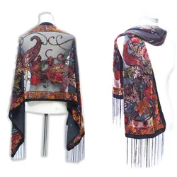 New Fashioon Floral Velvet Scarf Women Luxury Burnout Cashew Evening Shawl Winter Pashmina For Ladys