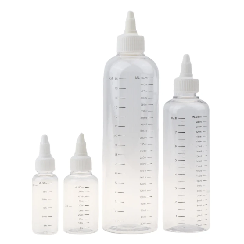 30ml/50ml/230ml/460ml/500ml Plastic PET Refillable Bottle Oil Liquid Dropper Bottles Twist Top Cap Tattoo Pigment Ink Containers