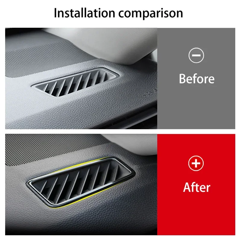 For Toyota RAV4 XA50 2019-2024 Stainless Steel Car dashboard one pillar air outlet vent trim frame sticker style