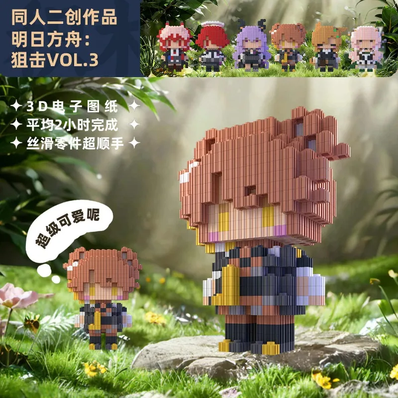 Arknights Fiammetta Exusiai Typhon Cosplay Cartoon Anime Figure 3D Assembly Bricks Anime Handmade Model Adorn Halloween Gift