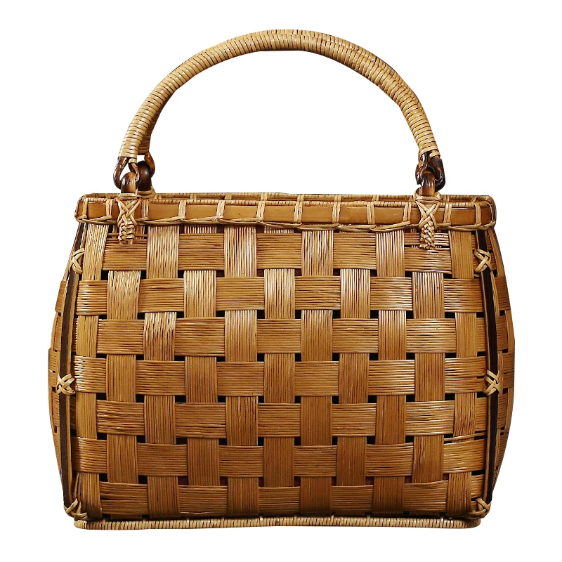 Luxury Designer Handbags Hand Woven Bamboo Women\'s Handbag Trend Summer Beach Bags Fashion Mini Female Tote Tea Set Storage Bags