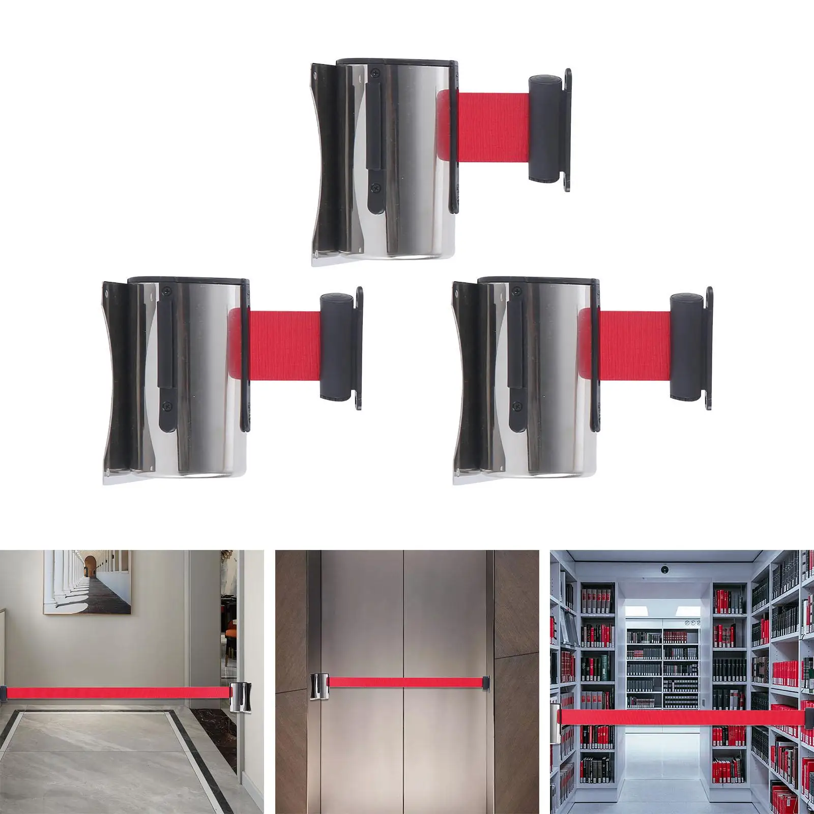 Retractable Barrier Belt Save Space for Restaurants Corridor Warehouse Aisle