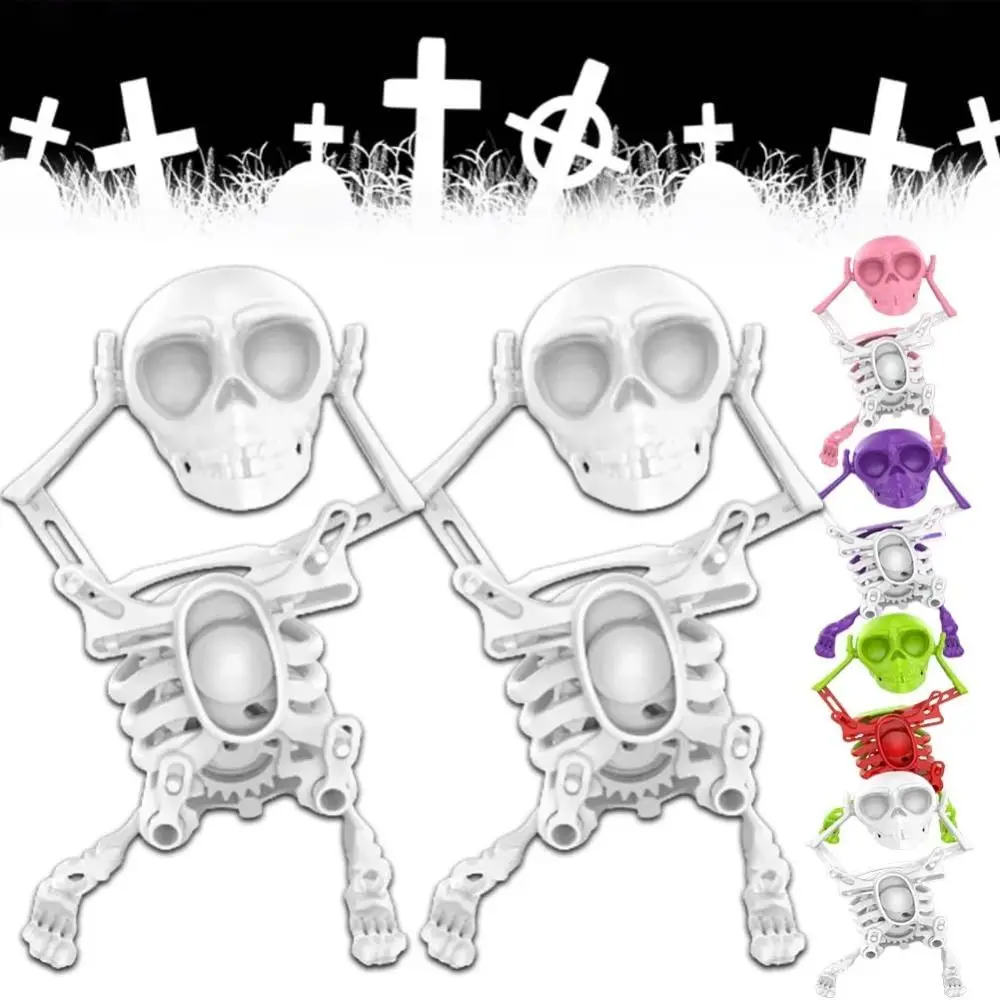 Luminous Dancing and Swinging 3D Skull with Lights with Music Dancing Skeleton Stress Relief Articulated Flexible Skeleton
