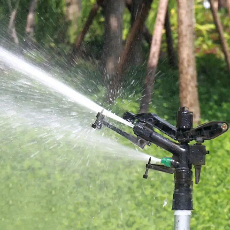 Double Nozzle Water Sprinkler 360 Degrees Automatic Rotary Nozzle for Garden Irrigation Sprinklers with Controllable Angle