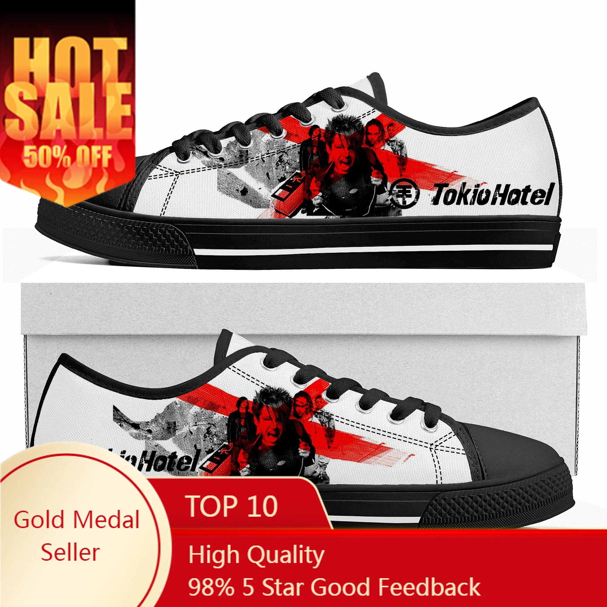 Germany Rock Band Tokio Hotel Low Top Sneakers Men Women Teenager High Quality Shoes Canvas Sneaker Couple Custom Made shoe