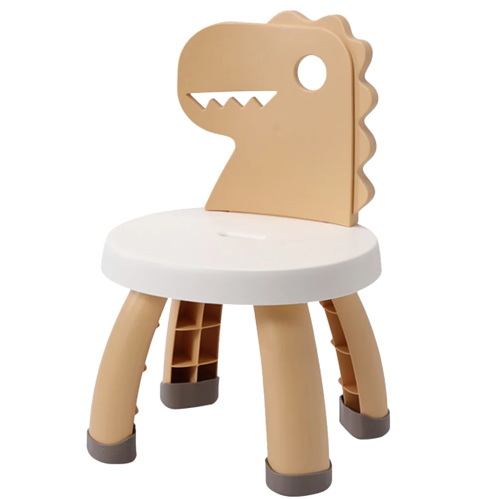 Cartoon Dinosaur Learning Chair with Strong Backrest for Anti-Fall Sturdy Lightweight PVC Portable Step