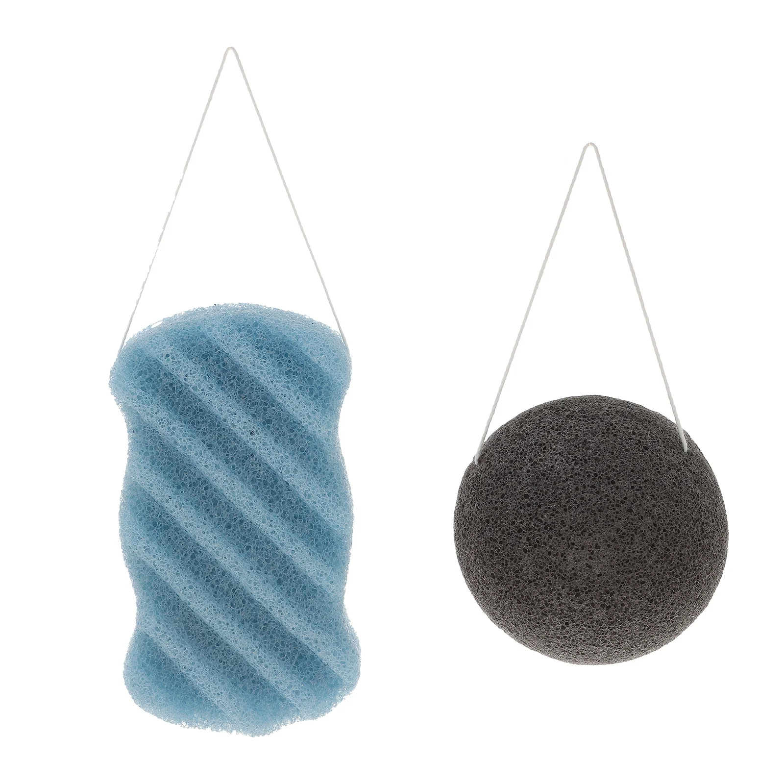 2 قطعة إسفنجة فحم الخيزران التطهير العميق العناية بالبشرة التقشير الجسم ملحق تحسين الدورة الدموية إزالة الميت #5