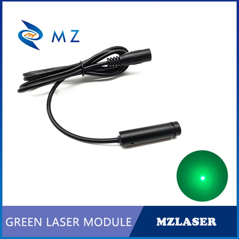 Modul Laser titik hijau, Laser titik industri D10mm 515nm 30mw dengan adaptor