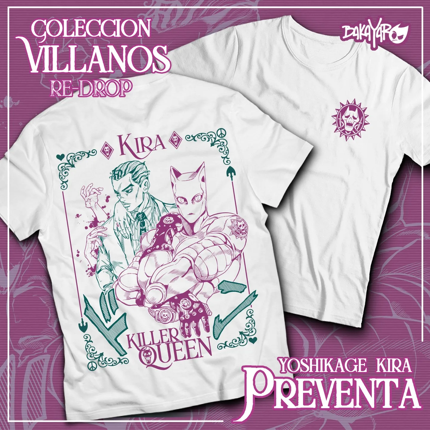 Jojo's Bizarre Adventure T-shirt Kira Killer Queen Anime Manga Shirt Soft Tee All Size