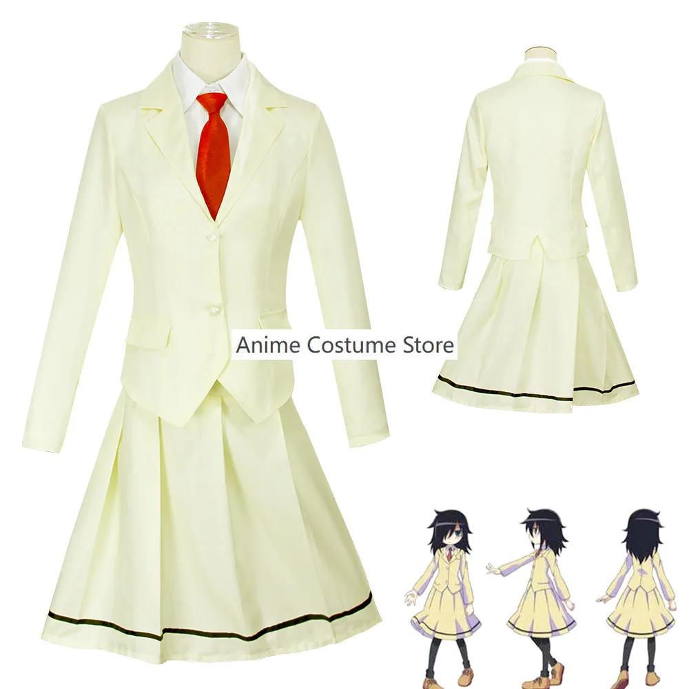 Anime Watashi Ga Motenai No Wa Dou Kangaetemo Omaera Ga Warui WataMote Kuroki Tomoko Cosplay Costume Wig Woman School Uniform