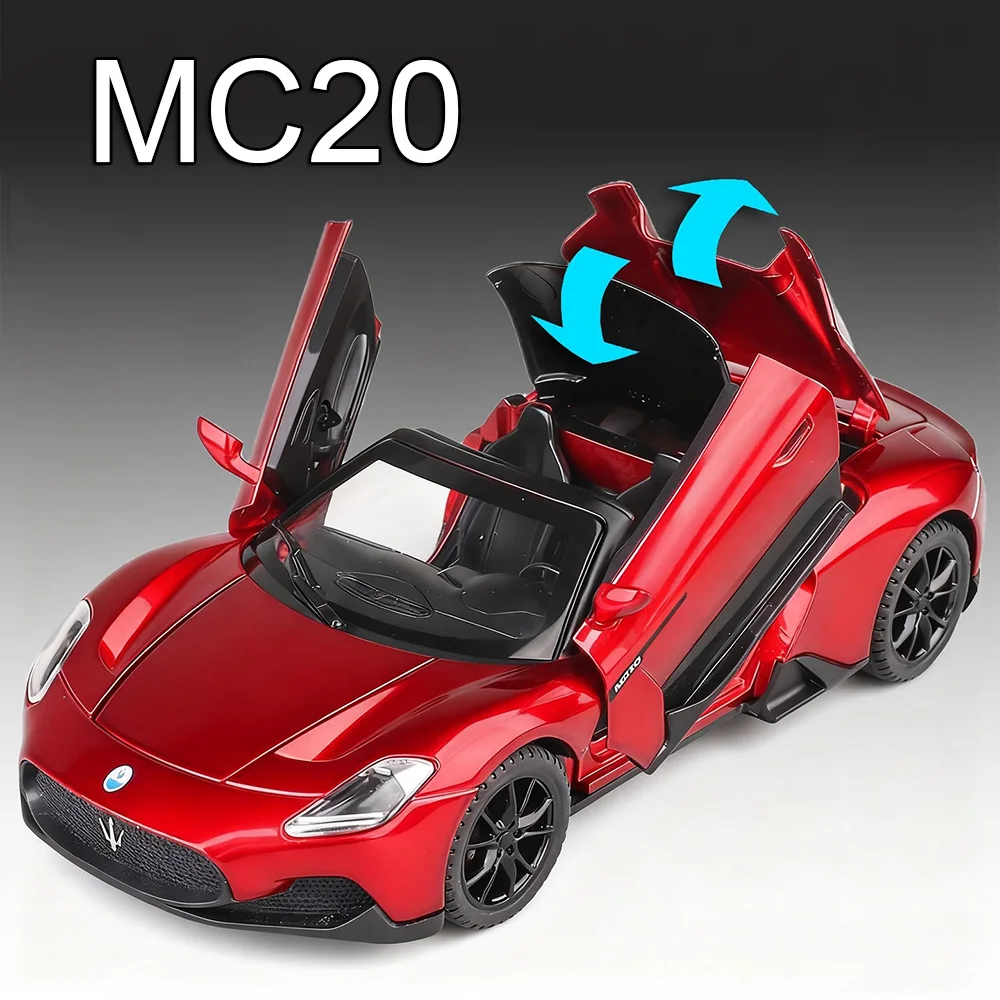 

Масштабная модель автомобиля MC20 Panamera 1:32, литая из сплава, с открывающимися дверями, миниатюрный суперкар, со светом и звуком, коллекционный предмет