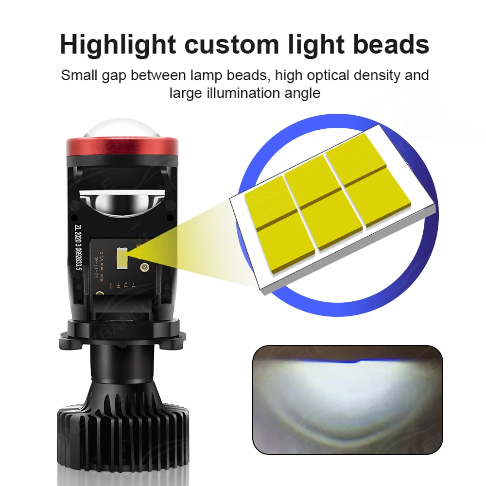 مصابيح أمامية للسيارة LED H4 رأس مصباح مناسب للمصابيح الأمامية Y7D، Y8، Y6D LED 12-24 فولت مصابيح أمامية مزدوجة للدراجة النارية #4