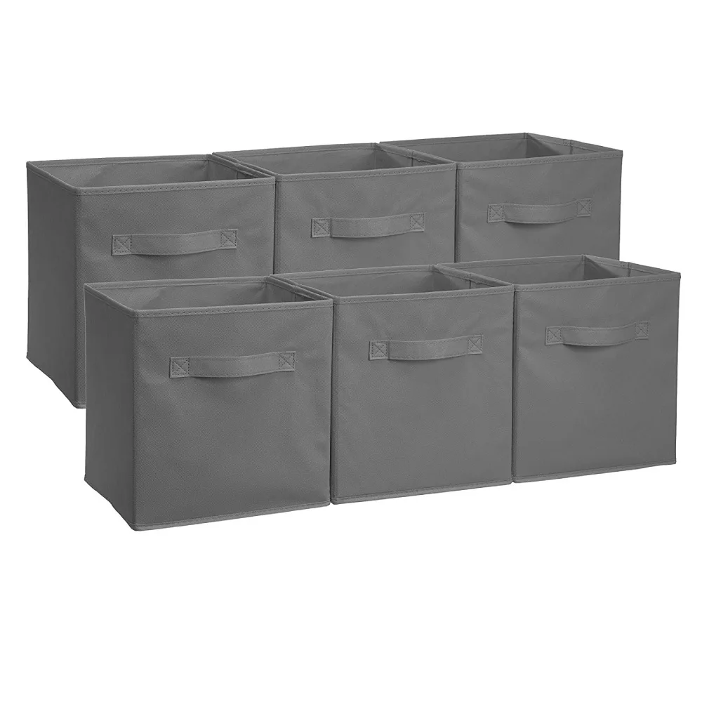 Hochwertige Vlies-Aufbewahrungsbox ohne Deckel, Modischer Schrank-Aufbewahrungsbehälter, Multifunktionale Faltbare Gitter-Bücherregal-Aufbewahrungsbox – Detail 1