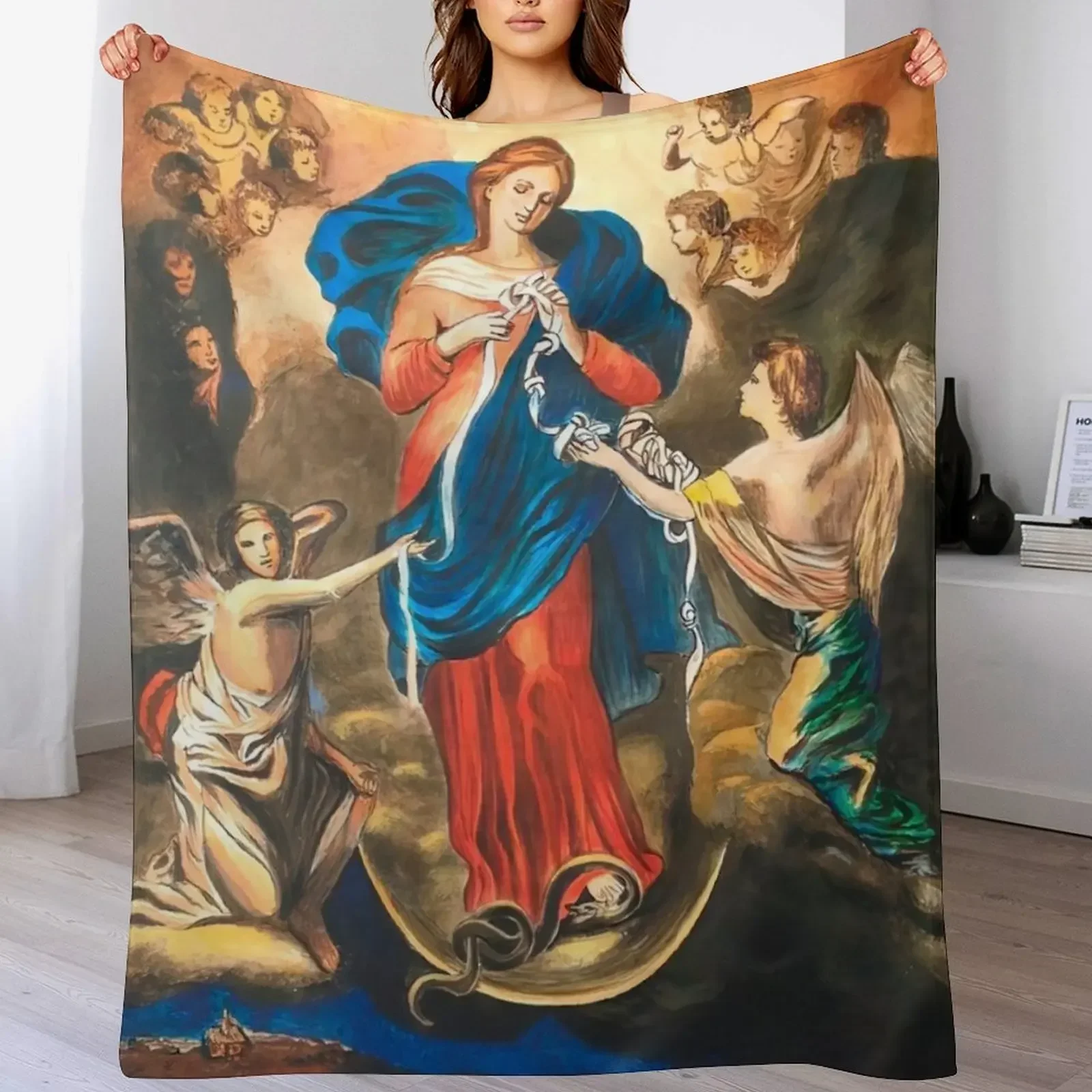 

Mary Undoer of Knots Throw Blanket Decorative Beds Moving Warm Nap Blankets