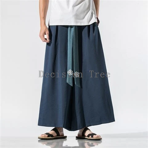 2024 stile cinese cotone lino uomo pantaloni wushu migliorato tang suit pantaloni kungfu stile etnico buddha buddista zen lay meditazione