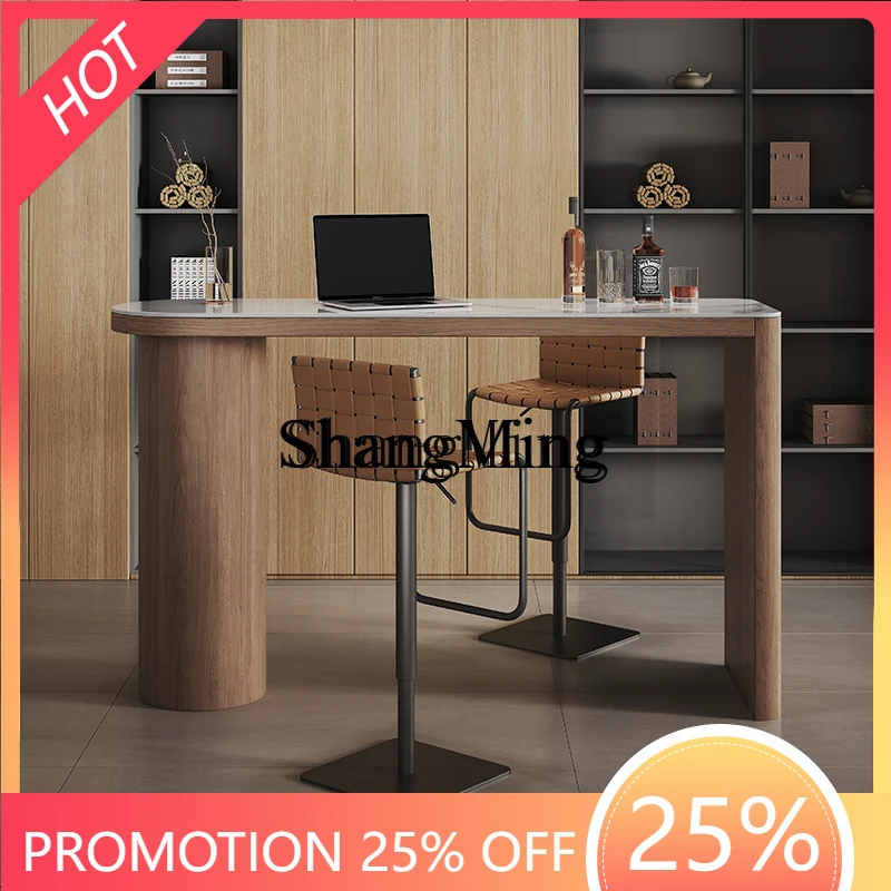 

CL walnut bar counter household solid wood dining table desk living room wall slate bar counter