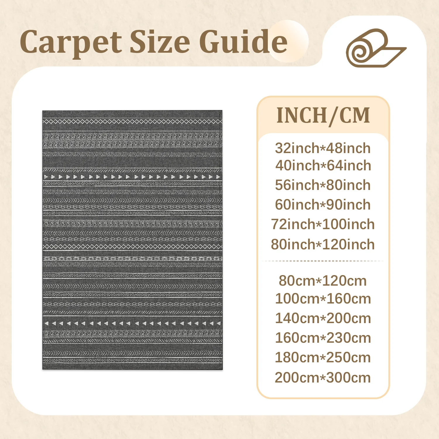 Large Indoor Area Rug, Soft Velvet Low Pile with Non-Slip Dotted Backing, Machine Washable Gray Tribal Geometric Vertical Stripe Rug for Living Room, Bedroom, and Entryway