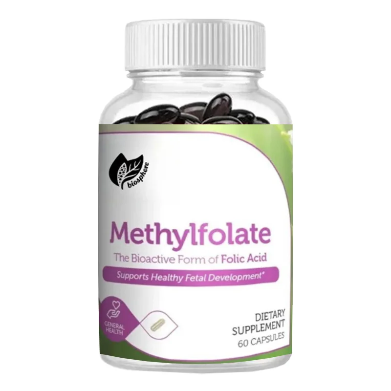 

Метилфолат - Поддерживает здоровье плода и генетическую устойчивость - Кошерная добавка без ГМО (60 капсул)