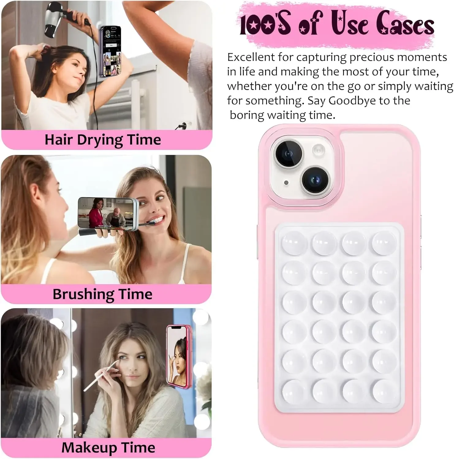 1-5PCS Adhesive Silicone Suction cup Phone Case Mount Strong Grip Holder Hands-Free Cellphone Stands for Mirror Shower Fridge