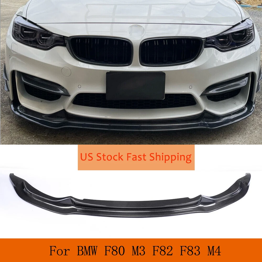 Carbon Fiber Car Front Bumper Lip for BMW F80 M3 F82 F83 M4 2014-2019 Front Chin Spoiler Splitter Protector Racing Body Kits