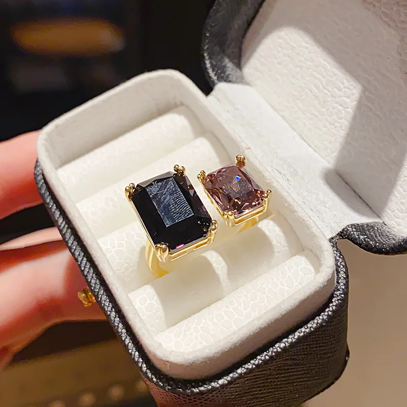 خواتم عصرية هندسية فاخرة من الكريستال المتلألئ للنساء خاتم مجوهرات كلاسيكي ساحر جديد بيجو