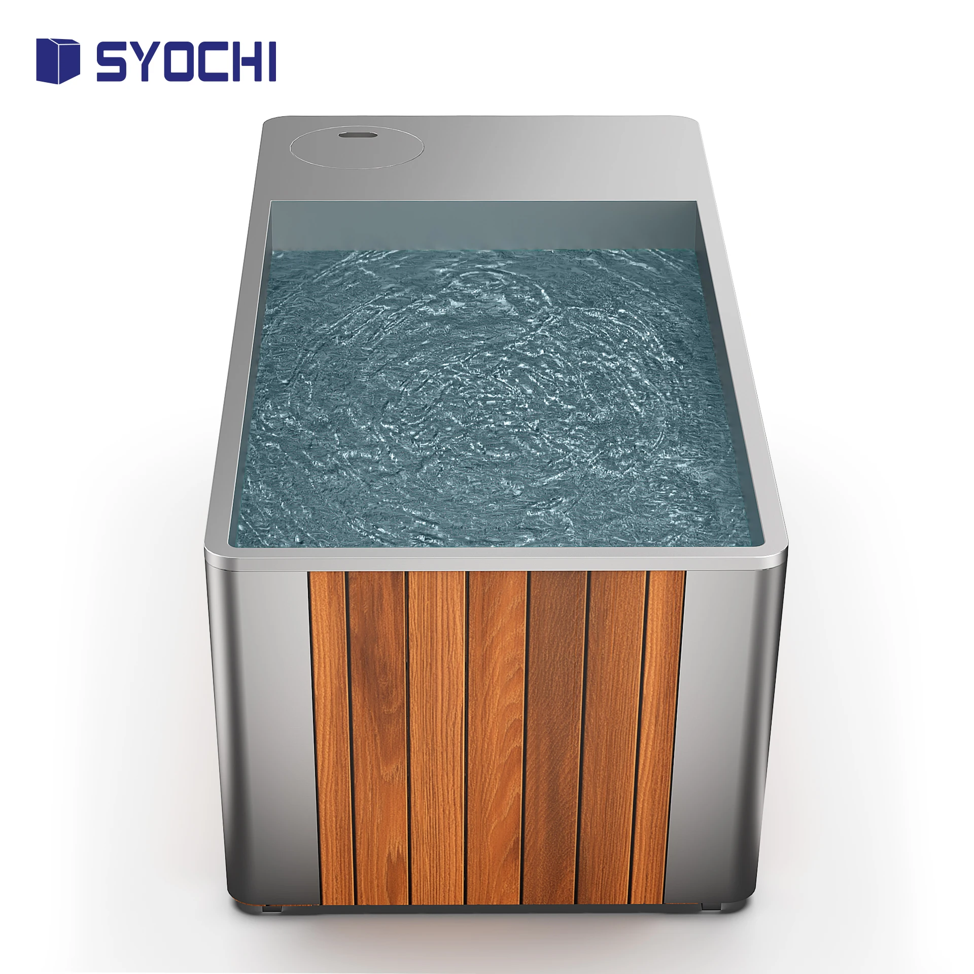 Syochi Modern 304 Stainless Steel Ice Bath Tub Indoor Outdoor Cold Plunge Tub With Chiller and Filter for Athlete Recovery