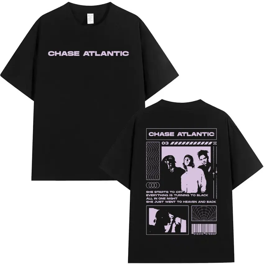 Band Chase Atlantic 2025 Music Album T Shirt Men's Hip Hop Gothic Clothing T-shirts Unisex Vintage Cotton Short Sleeve T-shirt