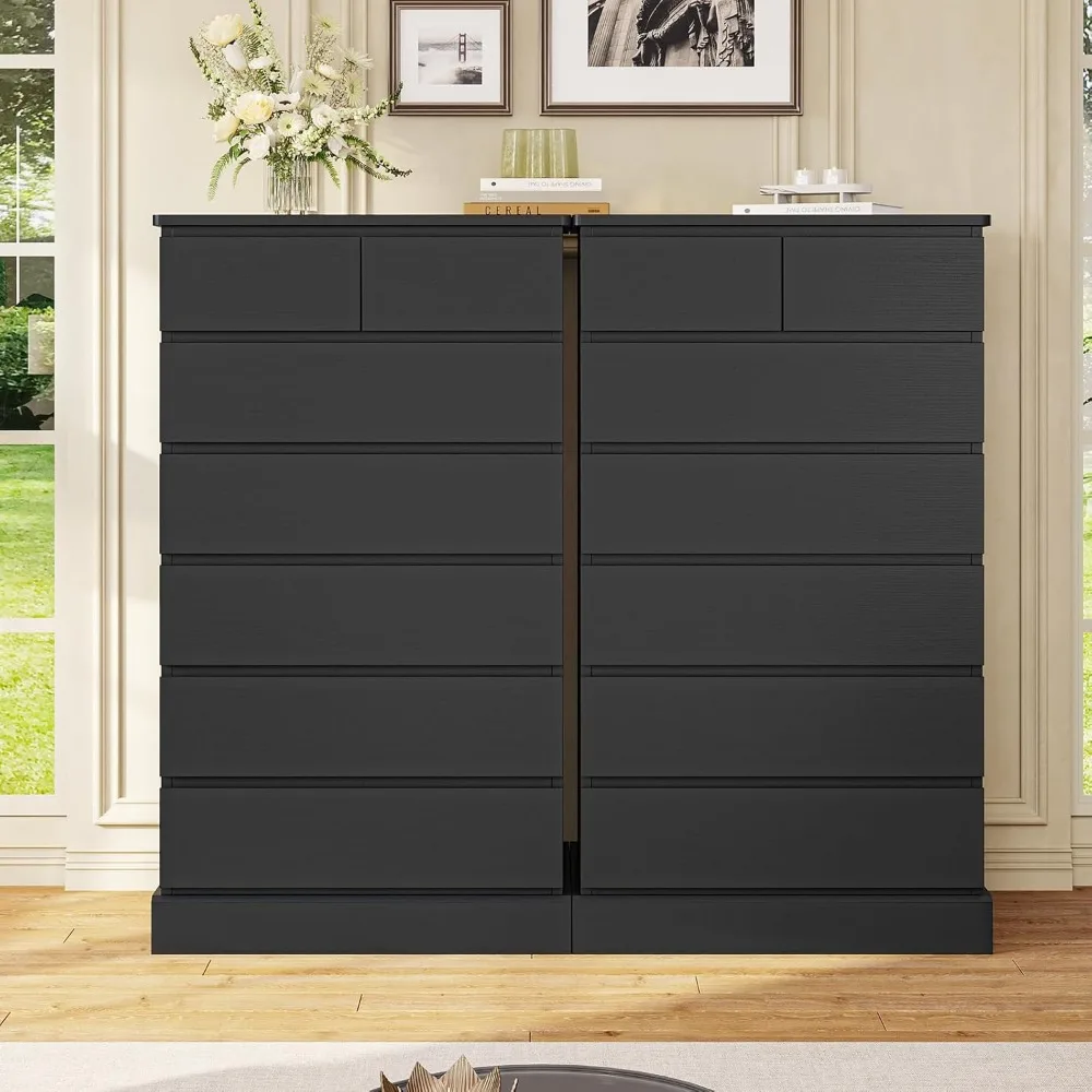 Modern 7-Drawer Tall Dresser for Bedroom, 51.8 Height, Wood Closet Organizer, Sleek Design