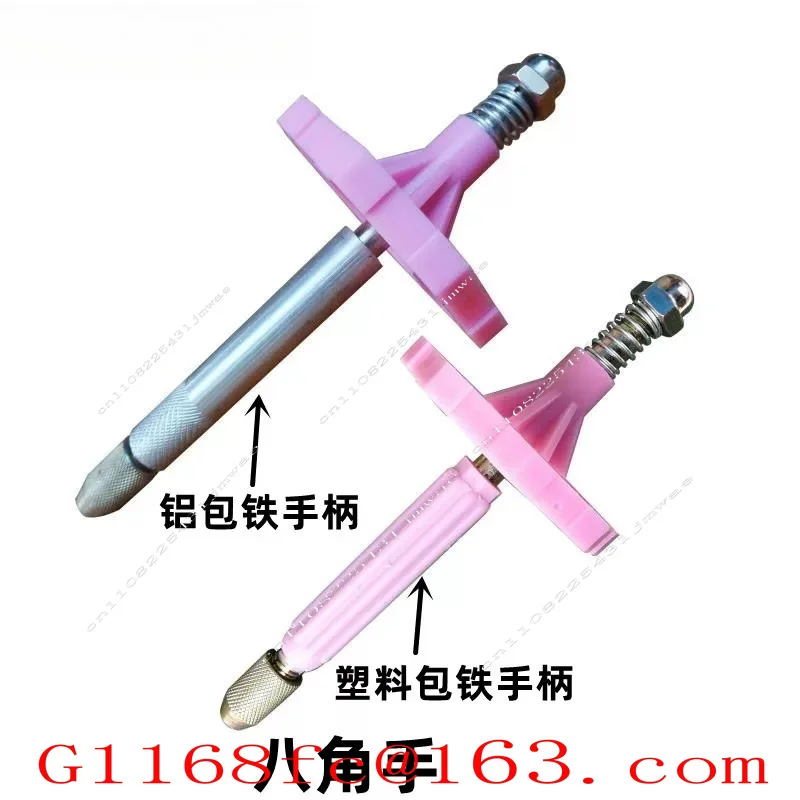 Steel Sleeve Octagonal Hand Aluminum Clad Iron Plastic Clad Iron Handle, Gem Flat Grinder