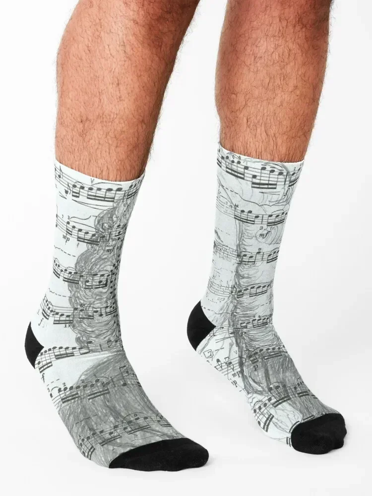 Classical Music Johann Bach Socks bright garter Crossfit football fashionable Socks Women Men's