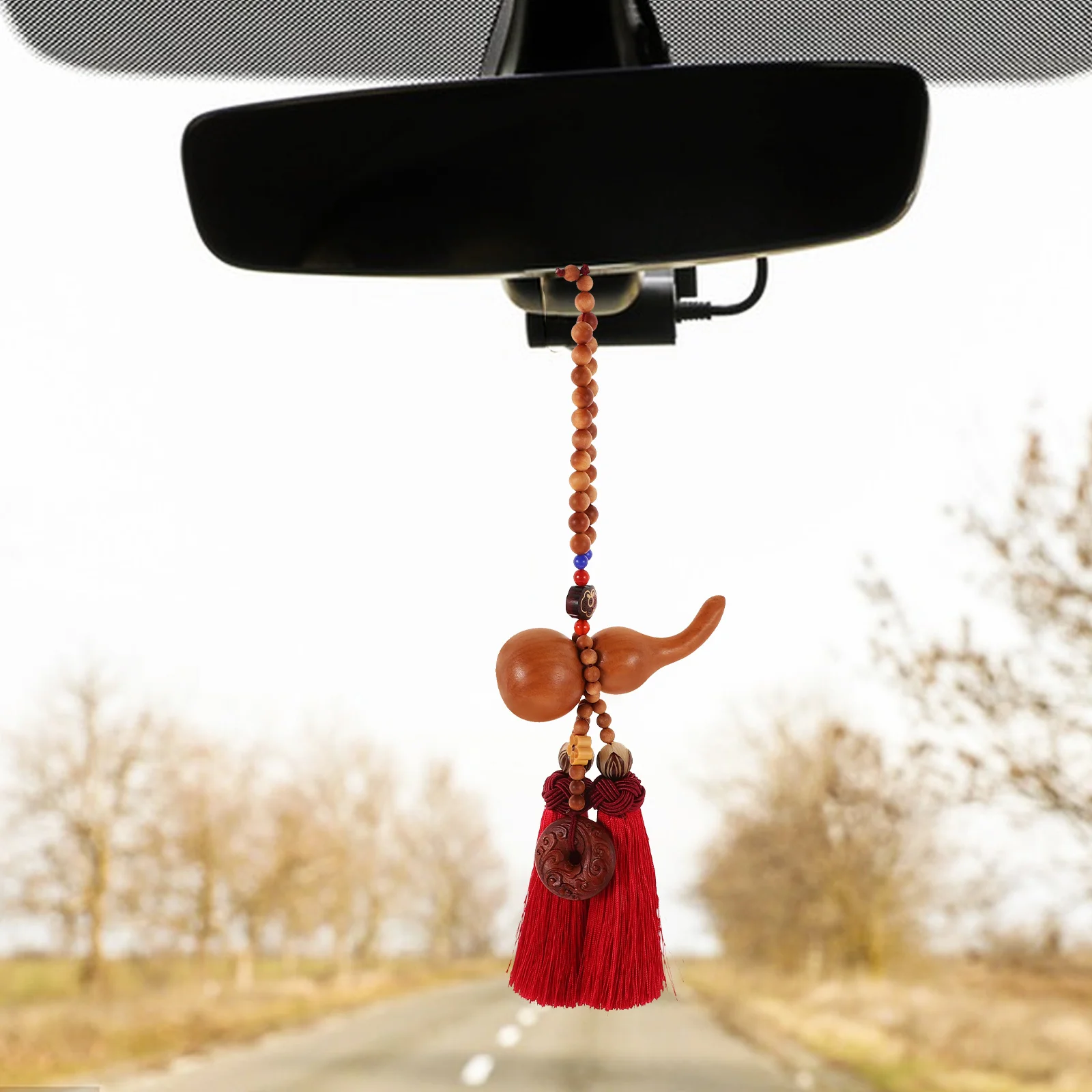 

Lucky Gourd Feng Shui Charm Pendant Car Hanging Ornament Tassel Chinese Style Good Luck Prosperity Decoration Good Luck Charms