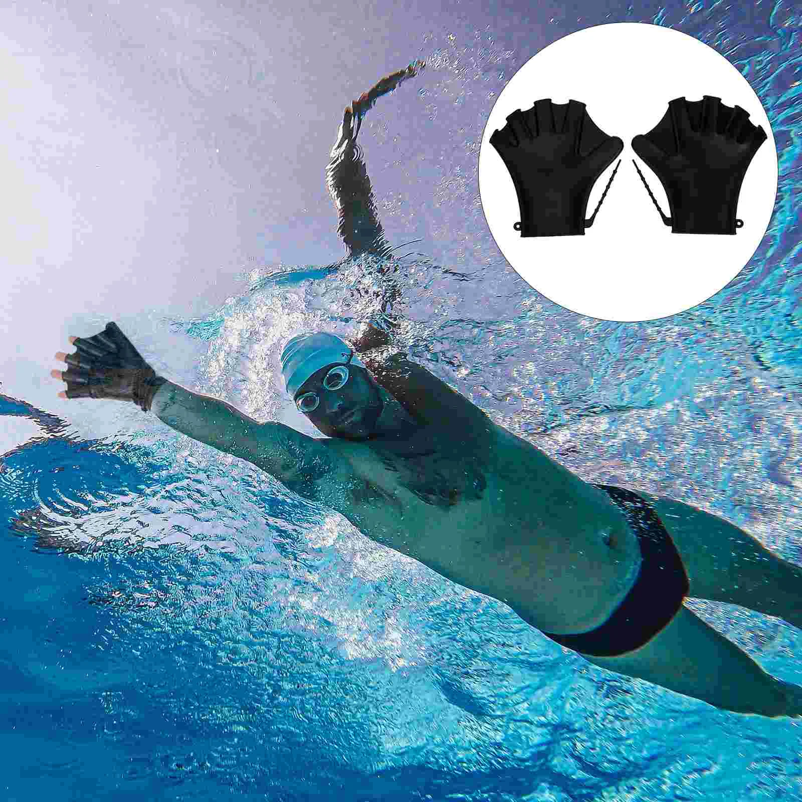 Wetsuit Swimming Gloves Man Fitness Gym for Men Ladies Mittens Silica Gel Adults Diving Supplies Adjustable Paddles